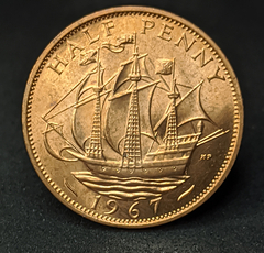 1457 - Reino Unido ½ pence, 1967 - Com brilho de cunho