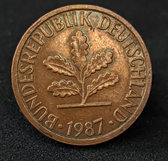 1545 - Alemanha 1 pfennig, 1987 G Karlsruhe - comprar online
