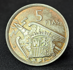 1587 - Espanha 5 pesetas, 1957 - 75 dentro da estrela
