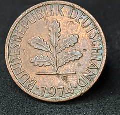 1874 - Alemanha 1 pfennig, 1974 F Stuttgart - comprar online
