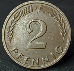 1883 - Alemanha 2 pfennig, 1965 J Hamburgo