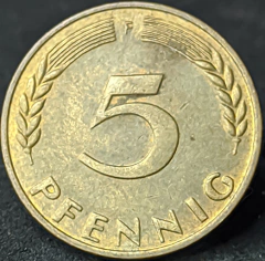 1887 - Alemanha 5 pfennig, 1969 F Stuttgart