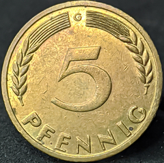 1889 - Alemanha 5 pfennig, 1950 G Karlsruhe