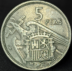 068 - Espanha 5 pesetas, 1957 - 59 dentro da estrela