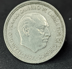 071 - Espanha 5 pesetas, 1957 - 59 dentro da estrela - comprar online