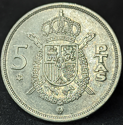 091 - Espanha 5 pesetas, 1975 - 79 dentro da estrela