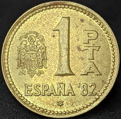 114 - Espanha 1 peseta, 1980 - 82 dentro da estrela