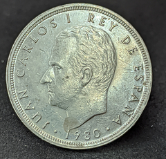 129 - Espanha 5 pesetas, 1980 - 80 dentro da estrela - comprar online
