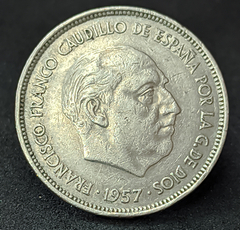 133 - Espanha 25 pesetas, 1957 - 70 dentro da estrela - comprar online
