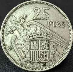 575 - Espanha 25 pesetas, 1957 - 58 dentro da estrela