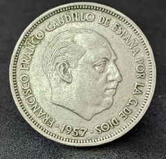 575 - Espanha 25 pesetas, 1957 - 58 dentro da estrela - comprar online