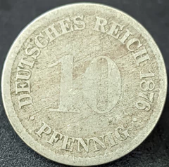 599 - Alemanha 10 pfennig, 1876