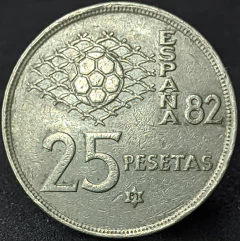 766 - Espanha 25 pesetas, 1980 - 81 dentro da estrela