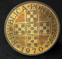 856 - Portugal 1 escudo, 1970 - Com brilho de cunho e linda pátina - comprar online
