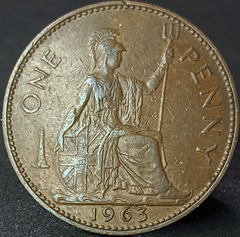 876 - Reino Unido 1 penny, 1963