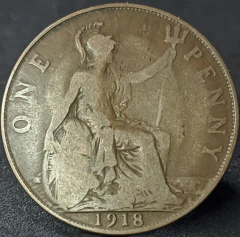 882 - Reino Unido 1 penny, 1918