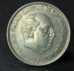 930 - Espanha 25 pesetas, 1957 - 58 dentro da estrela - comprar online