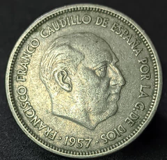 933 - Espanha 25 pesetas, 1957 - 59 dentro da estrela - comprar online