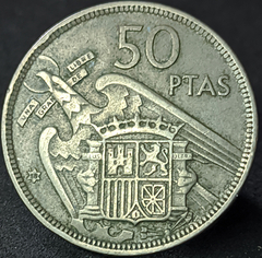 935 - Espanha 50 pesetas, 1957 - 58 dentro da estrela - comprar online