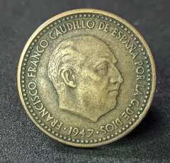 945 - Espanha 1 peseta, 1947 - 49 na estrela - comprar online