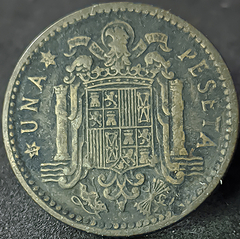 949 - Espanha 1 peseta, 1953 - 56 na estrela