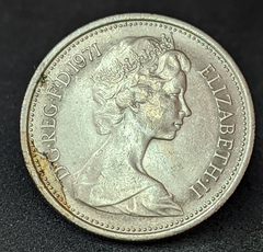 1209 - Reino Unido 5 pence novos, 1971 - Com brilho de cunho - comprar online