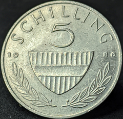 1296 - Áustria 5 schilling, 1986