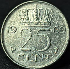 1347 - Holanda 25 cêntimos, 1969