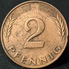 1443 - Alemanha 2 pfennig, 1984 F Stuttgart