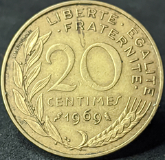 1496 - França 20 cêntimos, 1969