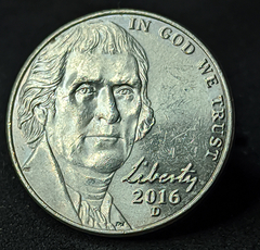 1497 - Estados Unidos 5 cêntimos, 2016 D - Jefferson Nickel - Com lindo brilho de cunho - comprar online
