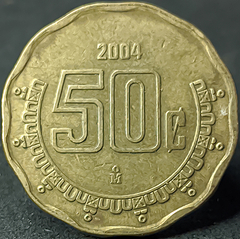 1640 - México 50 centavos, 2004 - Alumínio-Bronze, 4.39g, ø 22mm KM# 549