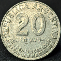 2105 - Argentina 20 centavos, 1950 - Ano do Libertador - General San Martin