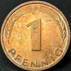 2121 - Alemanha 1 pfennig, 1989 D