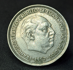 2294 - Espanha 25 pesetas, 1957 - 58 na estrela - comprar online