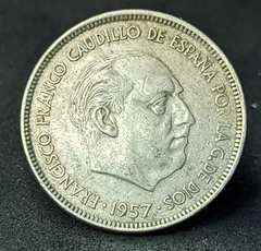 2295 - Espanha 25 pesetas, 1957 - 64 na estrela - comprar online