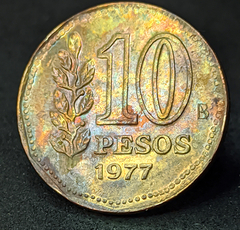 2304 - Argentina 10 pesos, 1977 - Com linda coloração e brilho de cunho - comprar online
