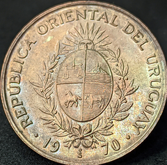 2318 - Uruguai 20 pesos, 1970 - Com linda coloração