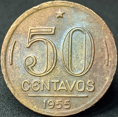 2363 - Brasil 50 centavos, 1955 - Eurico Dutra - Com linda pátina