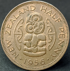 2370 - Nova Zelândia ½ pence, 1956 - Com lindíssima pátina