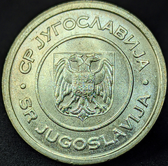 2372 - Iugoslávia 5 Dinar, 2000 - Com lindo brilho de cunho