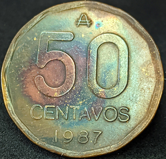 2459 - Argentina 50 centavos, 1987 - Com lindíssima coloração