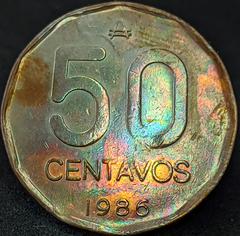 2460 - Argentina 50 centavos, 1986 - Com lindíssima coloração