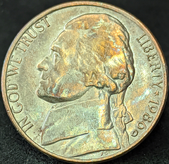 2481 - Estados Unidos 5 cêntimos, 1986 D - Jefferson Nickel - Com linda coloração e brilho de cunho