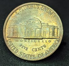 2484 - Estados Unidos 5 cêntimos, 1977 D - Jefferson Nickel - Com linda coloração e brilho de cunho - comprar online