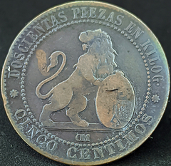 2561 - Espanha 5 cêntimos, 1870