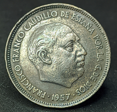 2632 - Espanha 25 pesetas, 1957 - 68 dentro da estrela - comprar online