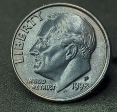 2655 - Estados Unidos 1 dime, 1998 P - Dime do Roosevelt - Com linda coloração - comprar online