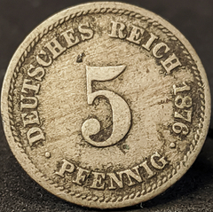 2830 - Alemanha 5 pfennig, 1876