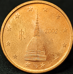 2939 - Itália 2 cêntimos de euro, 2002 - Com brilho de cunho